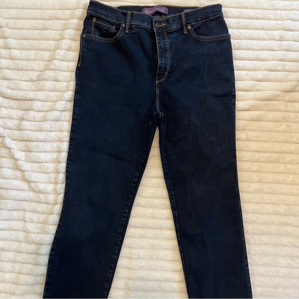 Gloria Vanderbilt Amanda Dark Indigo Jeans size 14 P